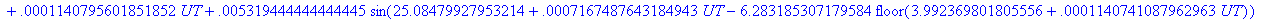 Xs := cos(23.74062694075778+.7167830164050647e-3*UT...